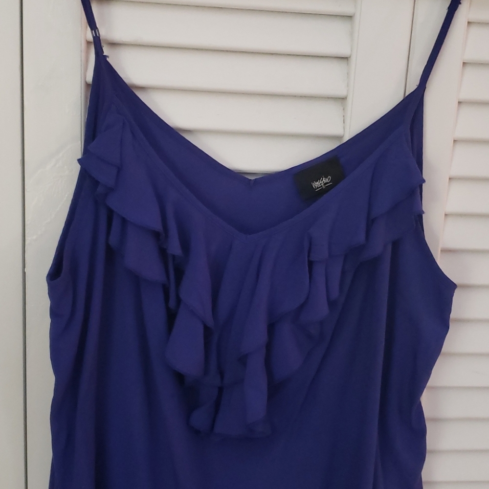 Purple ruffled camisole